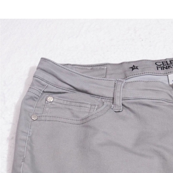 Celebrity Pink Jeans Womens 13  - 33x30 Low RIse Skinny Light Gray - Picture 6 of 9